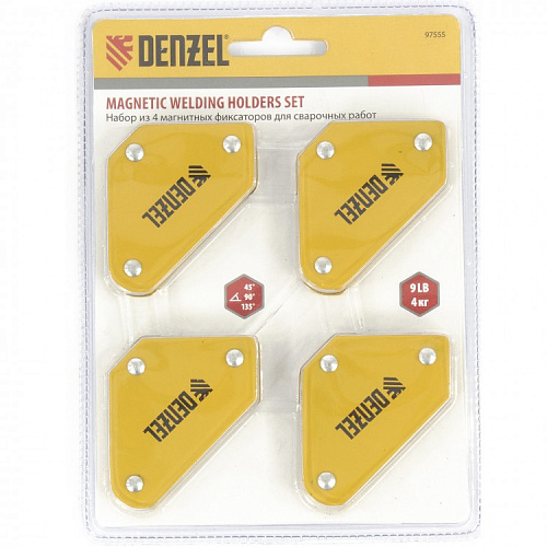  Набор из 4 магнитных фиксаторов для сварочных работ// Denzel 