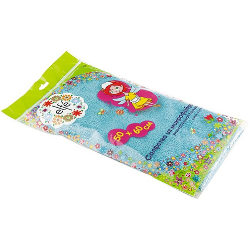  Салфетка из микрофибры универс. увелич.размера синяя полоска 500*600мм //Elfe 