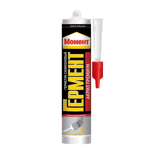  Герметик Момент Гермент акриловый Премиум, морозостойкий, белый (420 мл) 