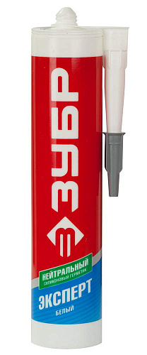  Герметик силиконовый ЗУБР "ЭКСПЕРТ" белый, нейтральный, 280мл 