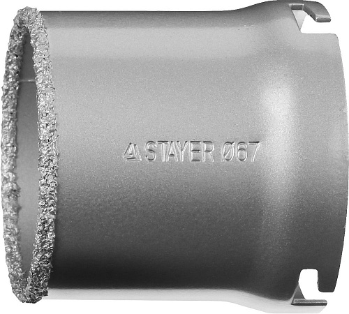  Коронка кольцевая с карбидно-вольфрамовой крошкой (67 мм) "PROFESSIONAL" STAYER 33345-67 