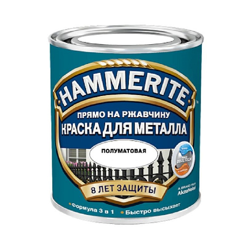  Краска по ржавчине Hammerite полуматовая чёрная (0,75 л) 