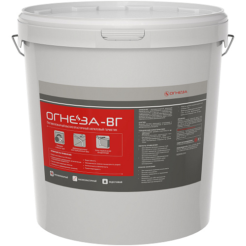  Акриловый противопожарный герметик "ОГНЕЗА-ВГ", ведро 3 кг., цвет белый 