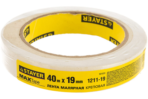  Лента малярная,  креповая, до 80 градусов, 19мм х 40м STAYER "PROFI" 