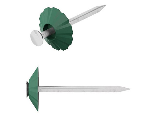  Гвозди декоративные 1.8х32 мм зеленая шляпка (100 шт в зип-локе) STARFIX 