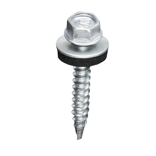  Саморез кровельный 4,8х 29 со сверлом, шестигранной головкой и шайбой с EPDM прокладкой, оцинк 