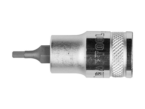  Торцовая бита-головка, материал S2, HEX, сатинированная, 1/2", H3 KRAFTOOL "INDUSTRIE QUALITAT" 