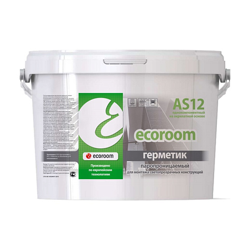  Герметик акриловый Ecoroom AS-12 паропроницаемый (7кг) белый 