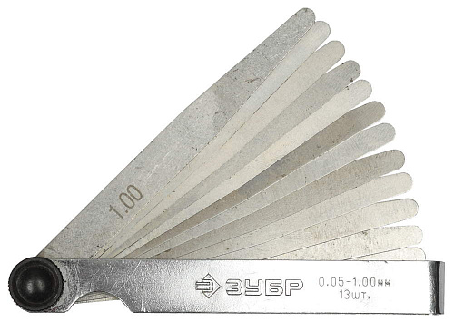  Набор щупы автомобильные, 0,05 - 1,00мм,  ЗУБР "МАСТЕР" 13шт 