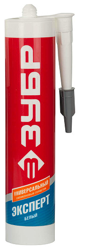  Герметик силиконовый ЗУБР "ЭКСПЕРТ" белый, универсальный, 280мл 