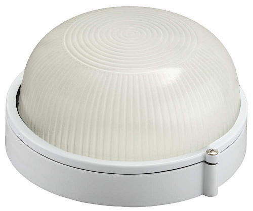  Светильник уличный СВЕТОЗАР влагозащищенный с решеткой, круг, цвет белый, 100Вт 