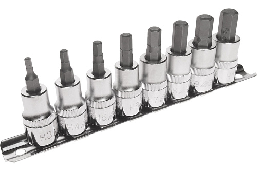  JTC набор головок торцевых с насадкой HEX 3/8 H3-H10, 8 предметов /1 JTC-H308H 