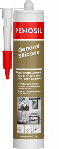  Герметик 100% силиконовый GENERAL SILICONE прозрачный, нейтральный, 280мл PENOSIL 