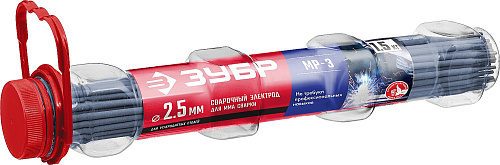  ЗУБР электрод сварочный МР-3 с рутиловым покрытием, для ММА сварки, d 2,5 х 350 мм, 1,5 кг. 