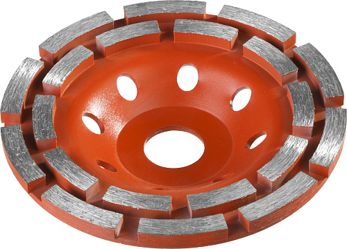  Чашка алмазная шлифовальная по бетону ЗУБР "МАСТЕР" сегментная двухрядная, 125мм 