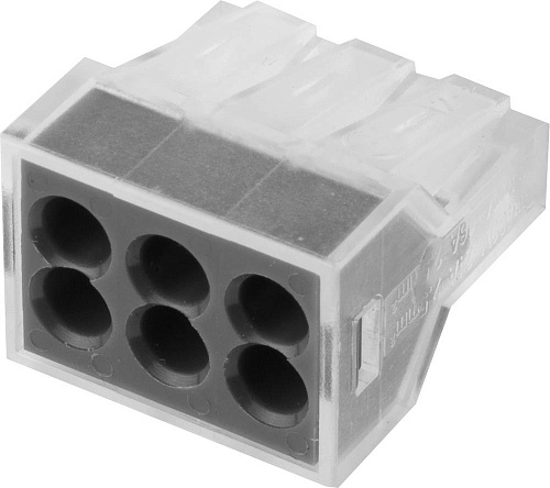  Клемма СВЕТОЗАР соединительная, 6-и проводная, 400В, 24А, 0,75-2,5мм2, 2шт 