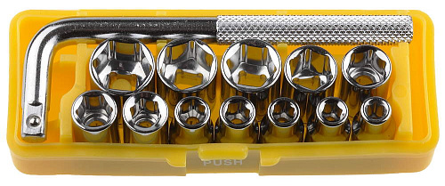 Набор STAYER Торцовые головки "MASTER" POCKET в пласт боксе, 13 предметов 