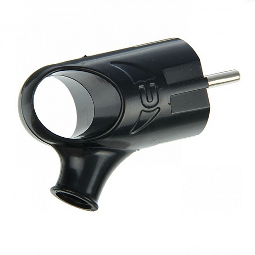  Вилка угловая разборная с ушком А0112 16А, 230В, с/з, черная 