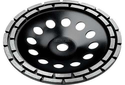  Чашка алмазная шлифовальная сегментная двухрядная Double STAYER 230 мм 
