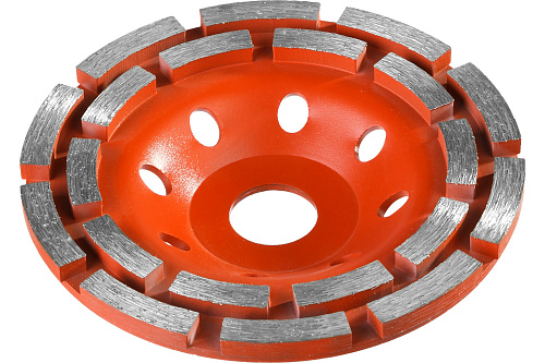  Чашка двухрядная алмазная шлифовальная сегментная ЗУБР 230 мм 33376-230 