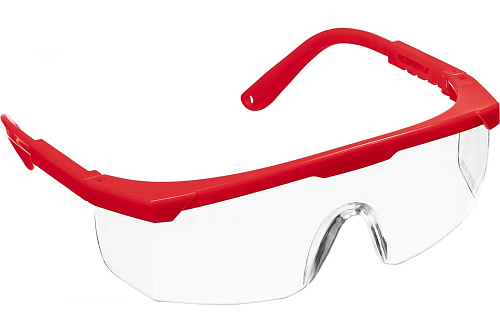  Защитные очки открытого типа Спектр 5, прозрачные, регулируемые по длине дужки ЗУБР 110328 