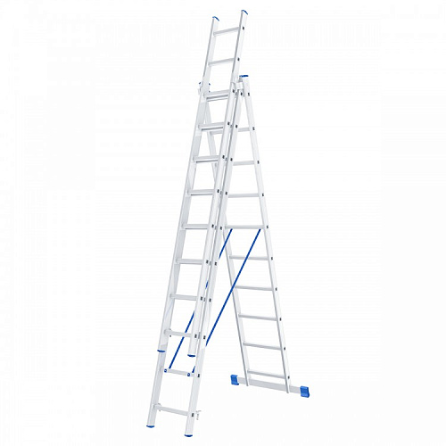  Лестница, 3 х 10 ступеней, алюминиевая, трехсекционная // СИБРТЕХ // Pоссия 