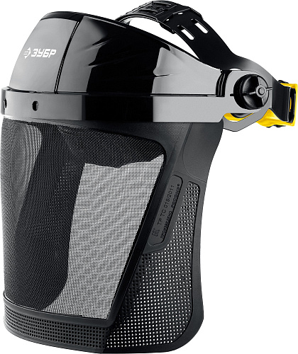  Защитный лицевой щиток ЗУБР СЕКТОР-С, экран из мелкоячеистой сетки 190х339мм, с храповиком, Професси 