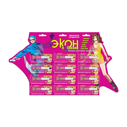  Клей секундный Экон Экстрим (3 г) на блистер- карте 