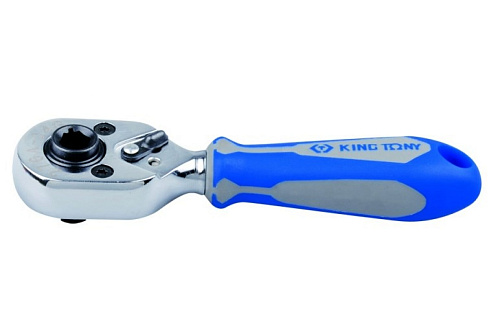  Трещотка (1/4", 108 мм, 72 зубца, флажковая, для головок и вставок бит) KING TONY 276A-04G 