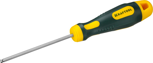  Отвертка KRAFTOOL "EXPERT", Cr-Mo-V сталь, двухкомпонентная противоскользящая рукоятка, HEX, №3x75мм 