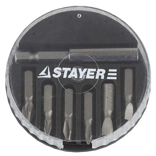  Набор бит "MASTER" с магнитным адаптером (7 предметов) STAYER 2607-H7_z01 