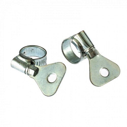 Хомуты металлические, червячные 10-16мм, ширина 10 мм, W1, с метал. ключом, 2 шт.// Сибртех 