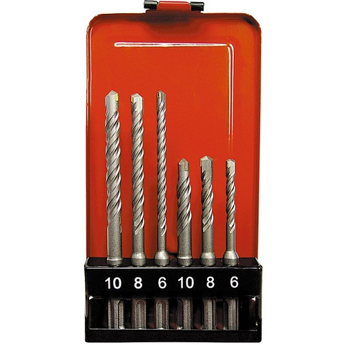  Набор буров по бетону, 6-8-10х110, 6-8-10х160 мм, 6 шт., в пластик. коробке, SDS PLUS// MATRIX 