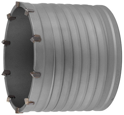  Коронка 100мм, L=100мм буровая, конусная посадка, без оснастки, ЗУБР 