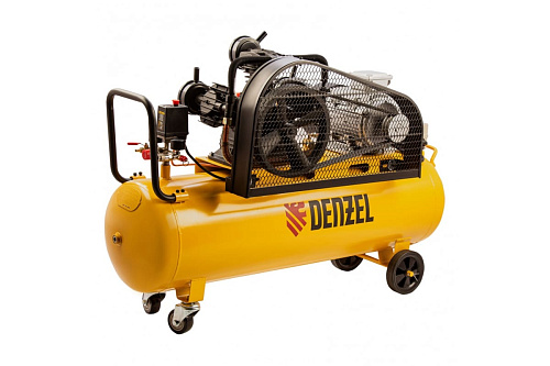  Компрессор воздушный рем. привод BCW3000-T/100, 3,0 кВт, 100 литров, 520 л/мин Denzel 