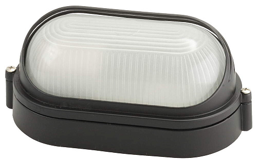  Светильник уличный СВЕТОЗАР влагозащищенный с верхним декоративным кожухом, овал, цвет черный, 100Вт 
