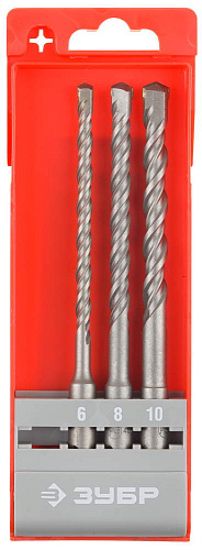  Набор буров по бетону, 3шт // SDS-Plus ЗУБР "МАСТЕР" 