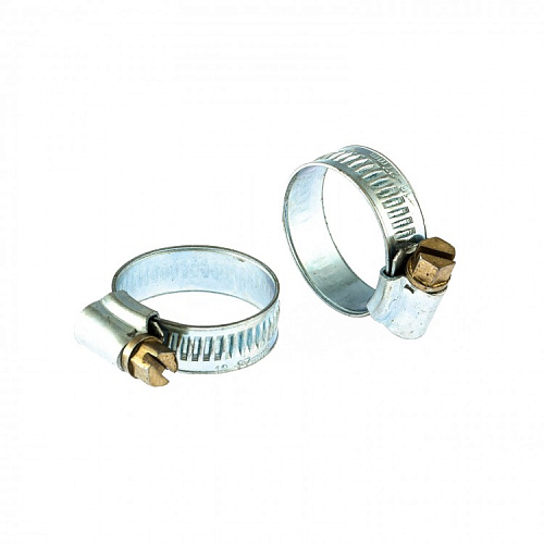  Хомуты металлические, червячные 16-27 мм, ширина 12 мм, англ. тип, W1, 2 шт.// Сибртех 