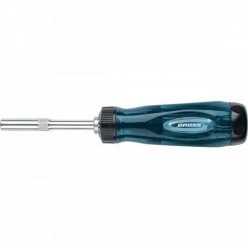  Отвертка реверсивная с удлинителем, трещотка 72 зуба, 12 шт, сталь S2//Gross 