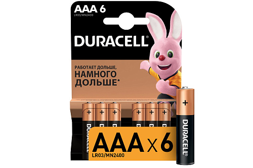  Щелочные батарейки Duracell, размера AAA, 6шт Б0014858 