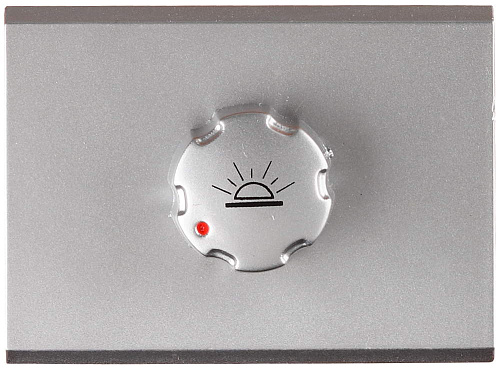  Диммер СВЕТОЗАР "ЭФФЕКТ"  без вставки и рамки, цвет светло-серый металлик, 60-500Вт 