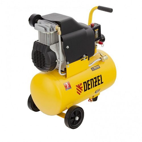  Компрессор воздушный DLC1300/24 безмасляный 1,3 кВт, 24 литра, 206 л/мин// Denzel 