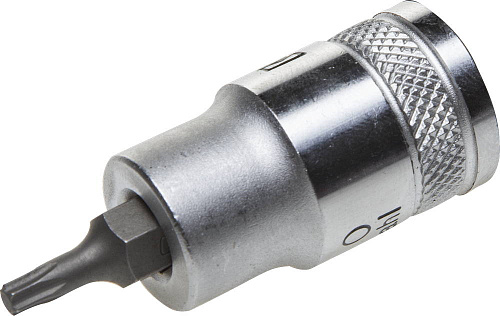  Бита с торцевой головкой, материал S2, TORX, сатинированная, 1/2", Т20 KRAFTOOL "INDUSTRIE QUALITAT" 