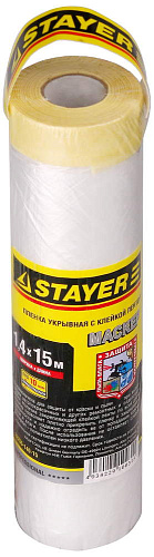  Пленка STAYER "PROFESSIONAL" защитная с клейкой лентой "МАСКЕР", HDPE, 9мкм, 1,4х15м 