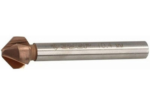  Зенкер конусный с 3-я реж.кром.ст.P6M5 с Co покрыт.d 20,5х63 мм,цилиндр хвост.d 10мм, ЗУБР "ЭКСПЕРТ" 