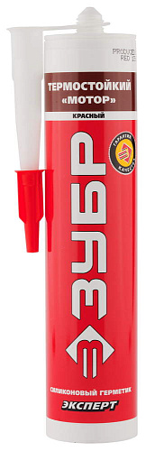  Герметик ЗУБР "ЭКСПЕРТ" силикон "МОТОР". Переносит t +250 (+300град) 