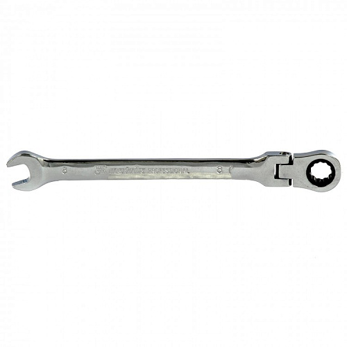 Ключ комбинированный трещоточный, 8мм, CrV, шарнирный, зерк.хром// MATRIX PROFESSIONAL 