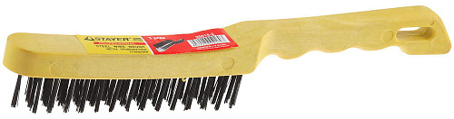  Щетка STAYER "MASTER" проволочная стальная с пластмассовой ручкой, 3 ряда 