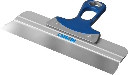  Шпатель СИБИН ФАСАДНЫЙ нержавеющий, алюминиевая направляющая, 2к ручка, 300мм 