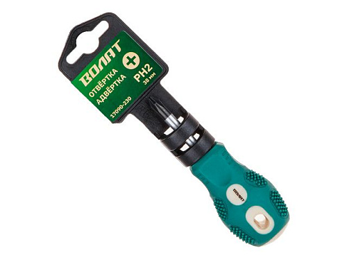  Отвертка "+" №2 38мм PH ВОЛАТ (крестовая Phillips, двухкомп. рукоятка Anti-Slip) 